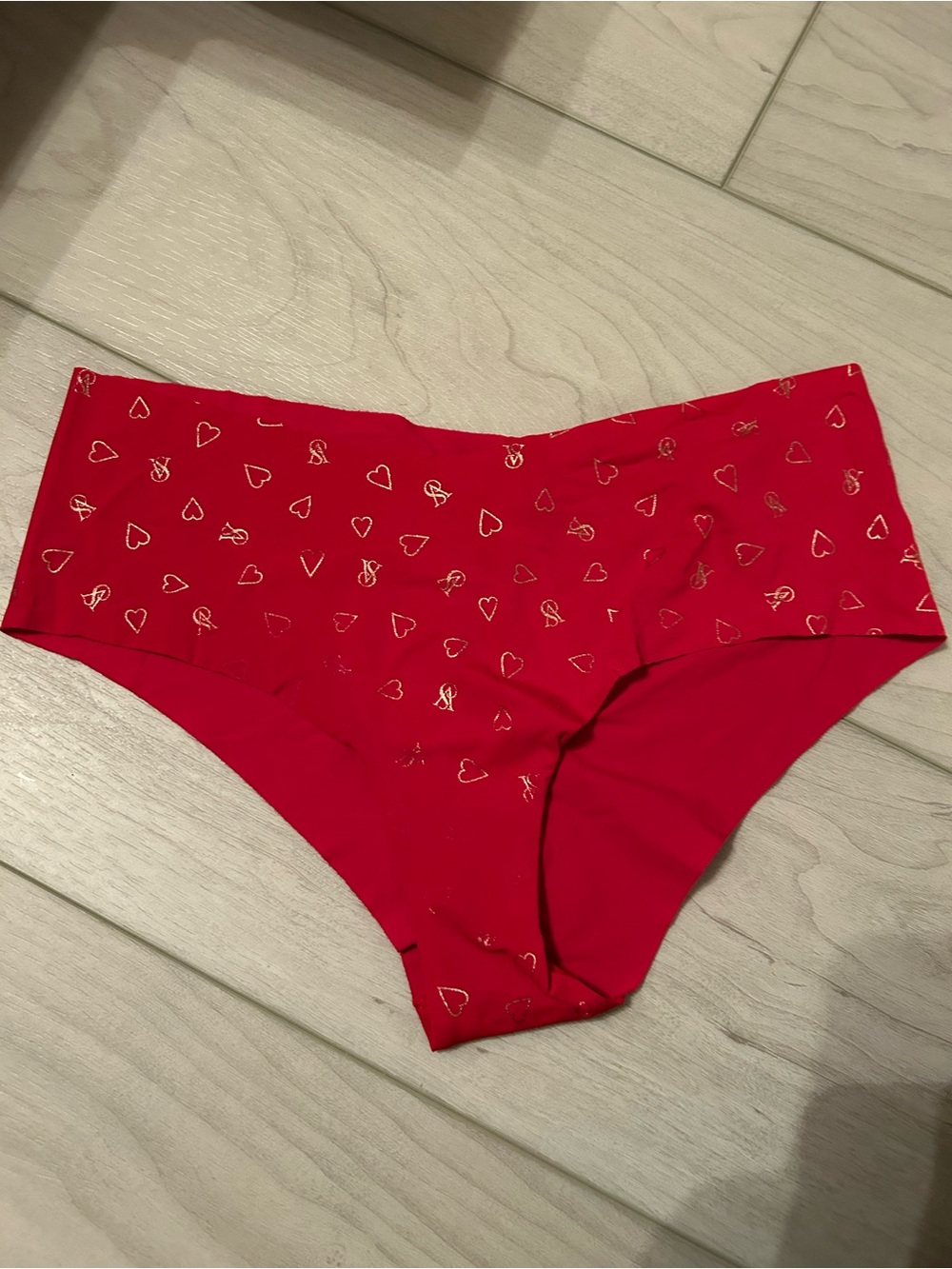 Red Heart-Print Victoria’s Secret panty